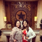 Doctor Pitarra and team member in front of sign reading Republic of Texas