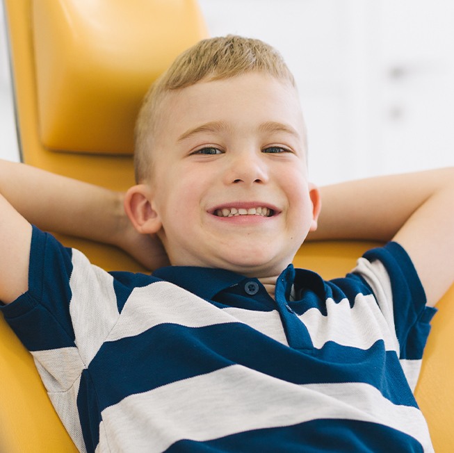 Young boy sharing smile after dental sealants