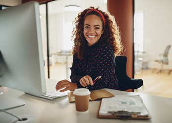 Woman smiling at office