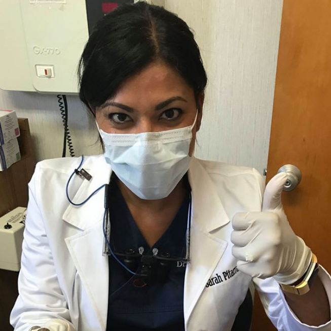 Corpus Christi dentist Sarah Pitarra D D S giving thumbs up