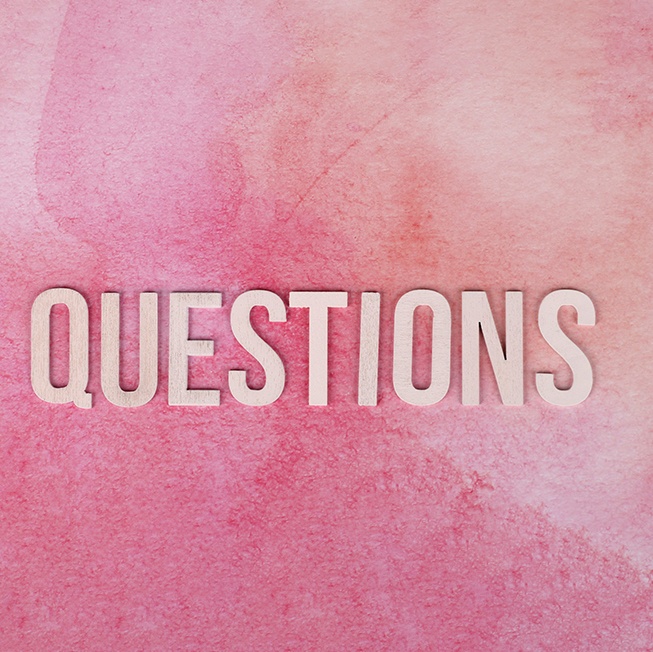 Questions on pink background