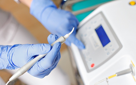 Up-close view of a soft tissue laser
