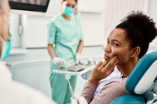 Woman in the dental chair