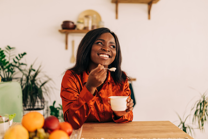 Patient eating after teeth whitening